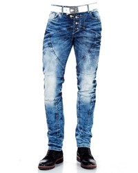 blaue Jeans mit Acid-Waschung von Cipo & Baxx