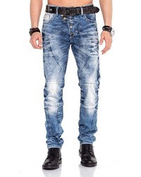 blaue Jeans mit Acid-Waschung von Cipo & Baxx