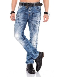 blaue Jeans mit Acid-Waschung von Cipo & Baxx