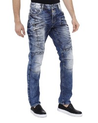 blaue Jeans mit Acid-Waschung von Cipo & Baxx