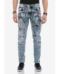 blaue Jeans mit Acid-Waschung von Cipo & Baxx