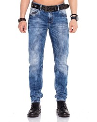 blaue Jeans mit Acid-Waschung von Cipo & Baxx