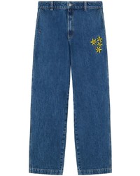 blaue Jeans mit Blumenmuster von Axel Arigato