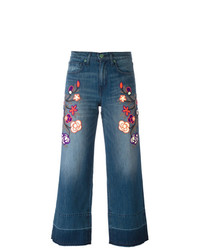 blaue Jeans mit Blumenmuster von Sandrine Rose