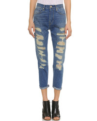 blaue Jeans mit Destroyed-Effekten von 3x1