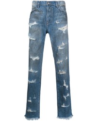 blaue Jeans mit Destroyed-Effekten von 424