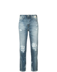 blaue Jeans mit Destroyed-Effekten von AG Jeans