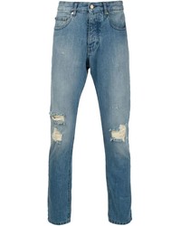 blaue Jeans mit Destroyed-Effekten von AMI Alexandre Mattiussi