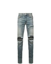 blaue Jeans mit Destroyed-Effekten von Amiri