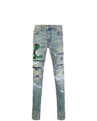 blaue Jeans mit Destroyed-Effekten von Amiri