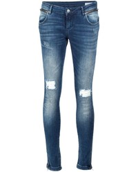 blaue Jeans mit Destroyed-Effekten von Anine Bing