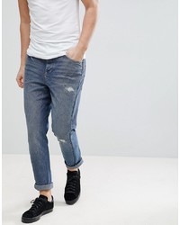 blaue Jeans mit Destroyed-Effekten von ASOS DESIGN