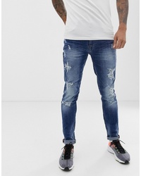blaue Jeans mit Destroyed-Effekten von BLEND