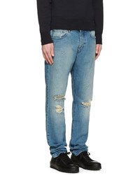 blaue Jeans mit Destroyed-Effekten von AMI Alexandre Mattiussi