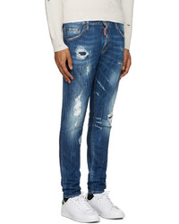 blaue Jeans mit Destroyed-Effekten von DSQUARED2