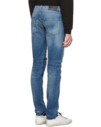 blaue Jeans mit Destroyed-Effekten von Pierre Balmain