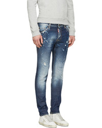 blaue Jeans mit Destroyed-Effekten von DSQUARED2