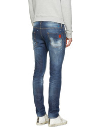 blaue Jeans mit Destroyed-Effekten von DSQUARED2