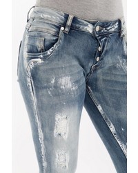 blaue Jeans mit Destroyed-Effekten von BLUE MONKEY