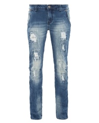 blaue Jeans mit Destroyed-Effekten von BLUE MONKEY