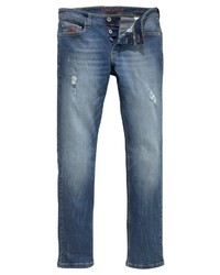 blaue Jeans mit Destroyed-Effekten von BRUNO BANANI