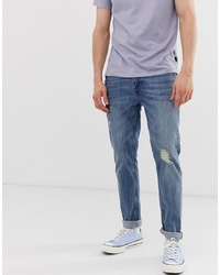 blaue Jeans mit Destroyed-Effekten von Burton Menswear