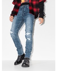 blaue Jeans mit Destroyed-Effekten von Ksubi