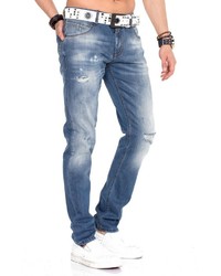 blaue Jeans mit Destroyed-Effekten von Cipo & Baxx