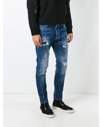 blaue Jeans mit Destroyed-Effekten von DSQUARED2