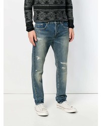 blaue Jeans mit Destroyed-Effekten von Saint Laurent