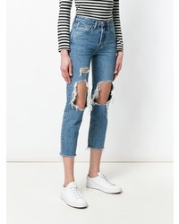 blaue Jeans mit Destroyed-Effekten von 3x1