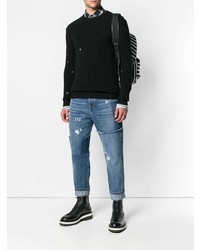 blaue Jeans mit Destroyed-Effekten von Diesel Black Gold