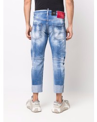 blaue Jeans mit Destroyed-Effekten von DSQUARED2