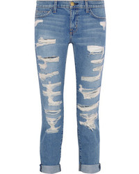 blaue Jeans mit Destroyed-Effekten von Current/Elliott