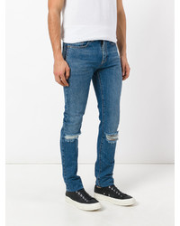 blaue Jeans mit Destroyed-Effekten von Saint Laurent