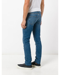 blaue Jeans mit Destroyed-Effekten von Saint Laurent