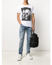 blaue Jeans mit Destroyed-Effekten von Philipp Plein