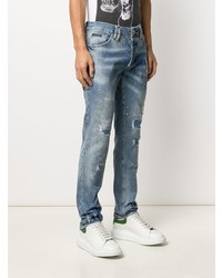 blaue Jeans mit Destroyed-Effekten von Philipp Plein