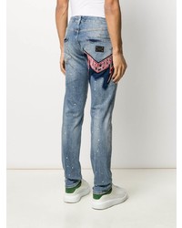 blaue Jeans mit Destroyed-Effekten von Philipp Plein