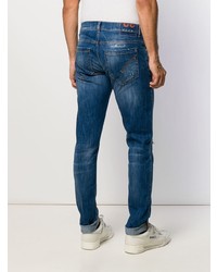 blaue Jeans mit Destroyed-Effekten von Dondup