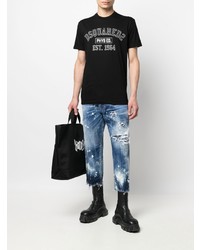 blaue Jeans mit Destroyed-Effekten von DSQUARED2