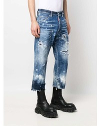 blaue Jeans mit Destroyed-Effekten von DSQUARED2