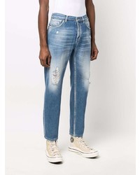 blaue Jeans mit Destroyed-Effekten von Dondup