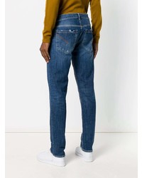 blaue Jeans mit Destroyed-Effekten von Dondup