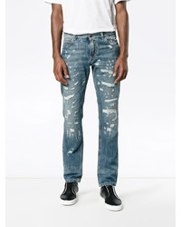 blaue Jeans mit Destroyed-Effekten von Dolce & Gabbana