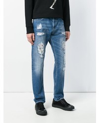 blaue Jeans mit Destroyed-Effekten von Alexander McQueen