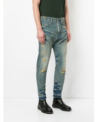 blaue Jeans mit Destroyed-Effekten von Julius