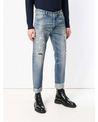 blaue Jeans mit Destroyed-Effekten von Dondup