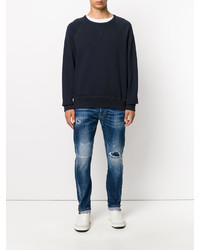 blaue Jeans mit Destroyed-Effekten von DSQUARED2