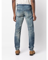 blaue Jeans mit Destroyed-Effekten von John Elliott